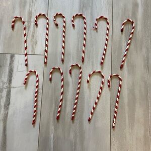 Bundle of 11 Plastic Vintage Candy Canes for Christmas Tree, Wreaths or Garland